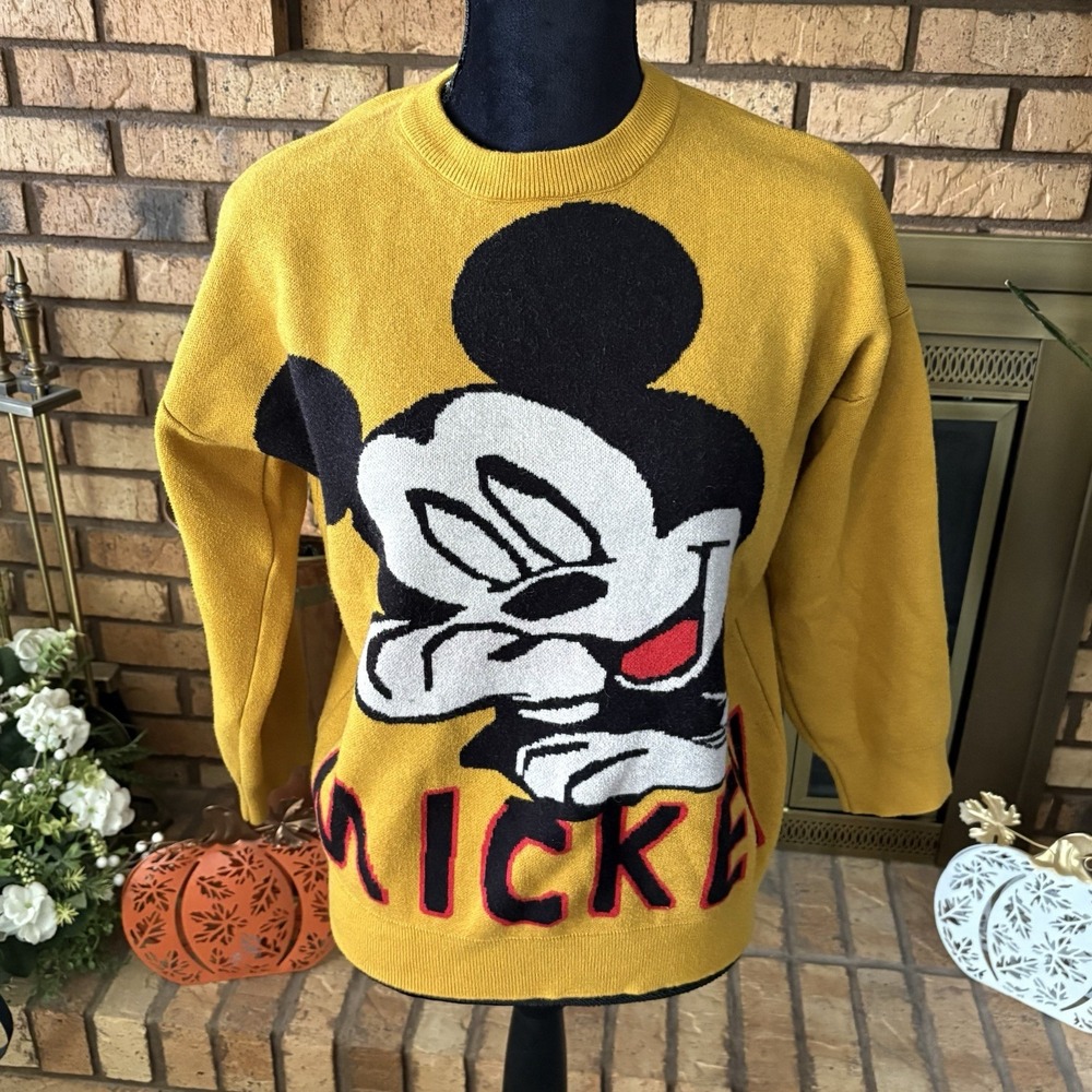 Mickey Mouse Vintage Woven Sweater No Tags Measurements In Description